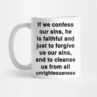 1 John 1:9 KJV Bible Verse Typography Mug